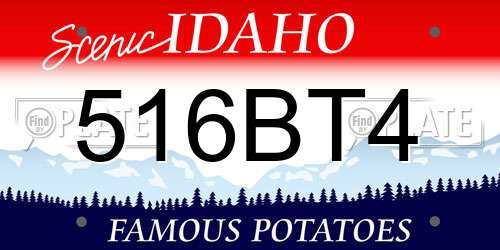 516BT4 Idaho License Plate