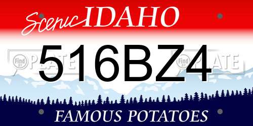 516BZ4 Idaho License Plate