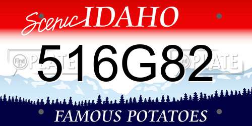 516G82 Idaho License Plate