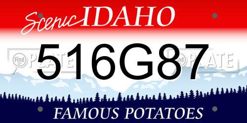 516G87 Idaho License Plate