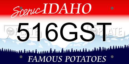 516GST Idaho License Plate