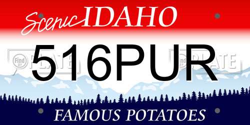 516PUR Idaho License Plate