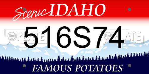 516S74 Idaho License Plate