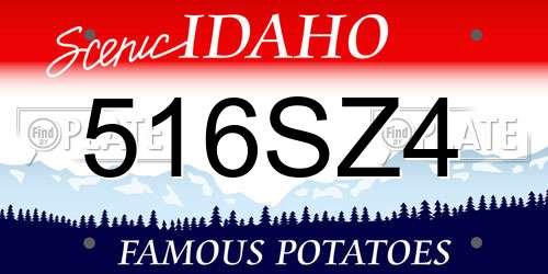 516SZ4 Idaho License Plate