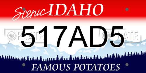 517AD5 Idaho License Plate