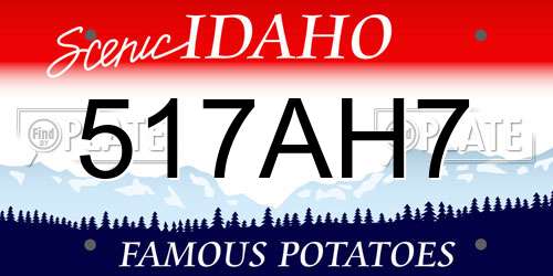 517AH7 Idaho License Plate