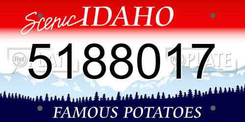 5188017 Idaho License Plate