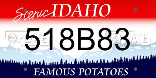518B83 Idaho License Plate