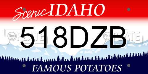 518DZB Idaho License Plate