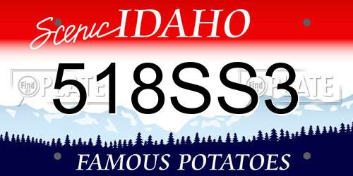 518SS3 Idaho License Plate