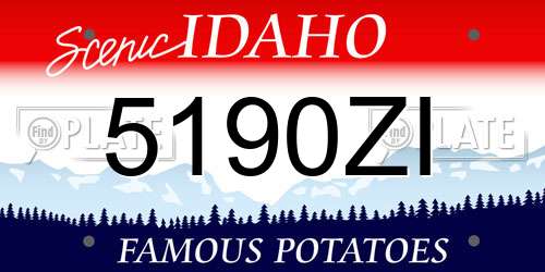 5190ZI Idaho License Plate