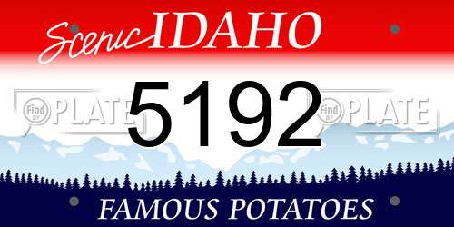 5192 Idaho License Plate