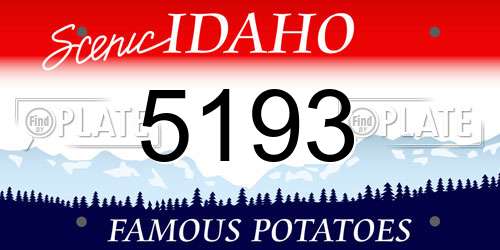 5193 Idaho License Plate