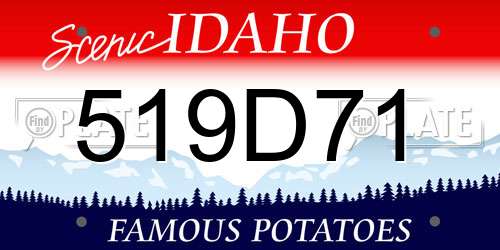 519D71 Idaho License Plate
