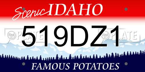 519DZ1 Idaho License Plate