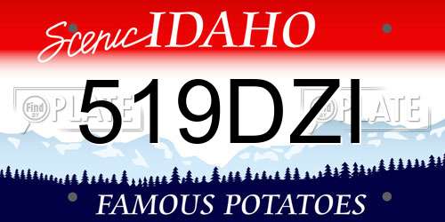 519DZI Idaho License Plate