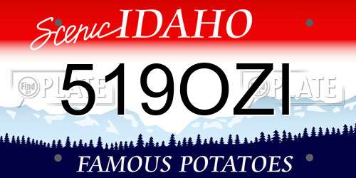 519OZI Idaho License Plate