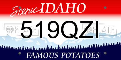 519QZI Idaho License Plate