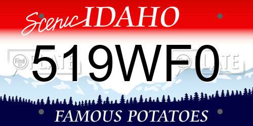 519WF0 Idaho License Plate