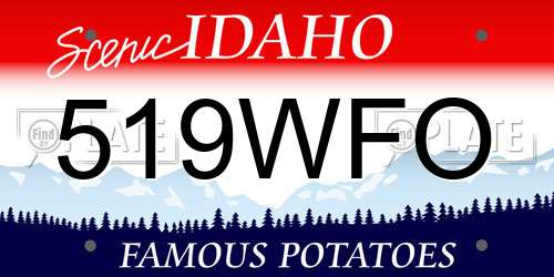 519WFO Idaho License Plate