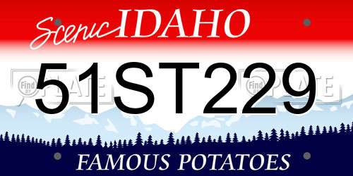 51ST229 Idaho License Plate