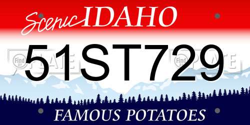 51ST729 Idaho License Plate
