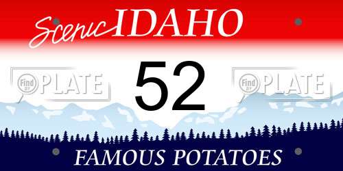 52 Idaho License Plate