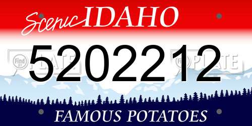 5202212 Idaho License Plate