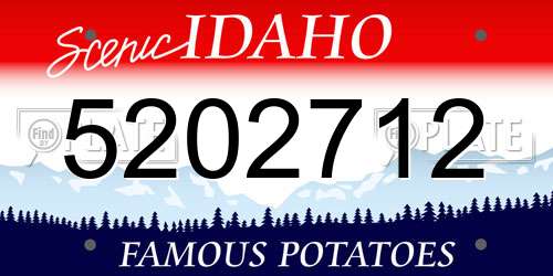 5202712 Idaho License Plate