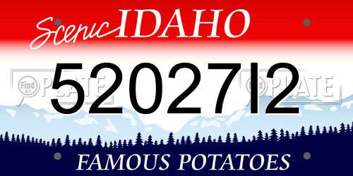 52027I2 Idaho License Plate