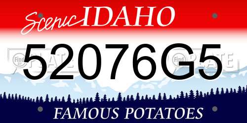 52076G5 Idaho License Plate