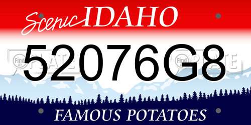 52076G8 Idaho License Plate