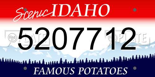 5207712 Idaho License Plate