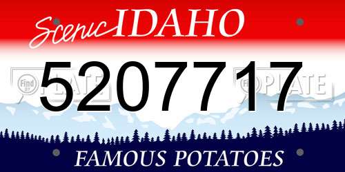 5207717 Idaho License Plate
