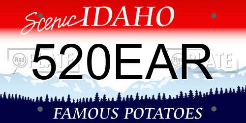 520EAR Idaho License Plate