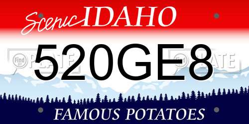 520GE8 Idaho License Plate