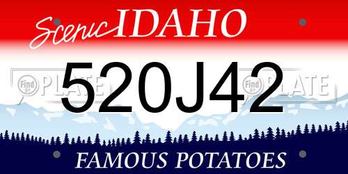 520J42 Idaho License Plate