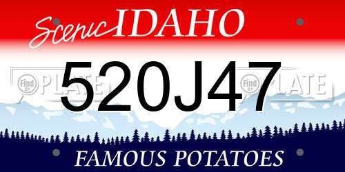 520J47 Idaho License Plate