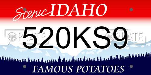 520KS9 Idaho License Plate