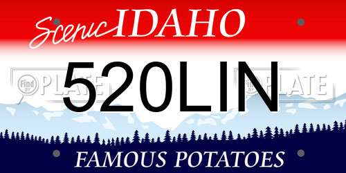 520LIN Idaho License Plate