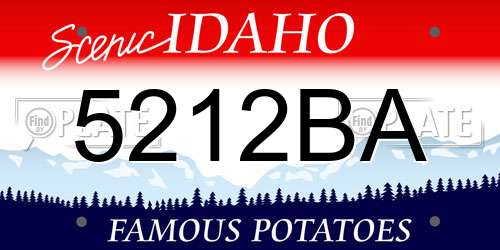 5212BA Idaho License Plate