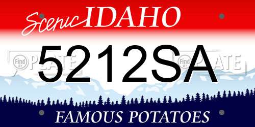 5212SA Idaho License Plate