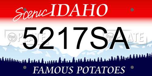 5217SA Idaho License Plate