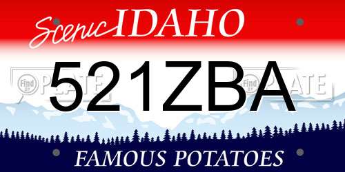 521ZBA Idaho License Plate