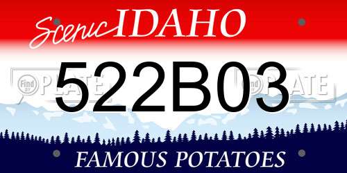522B03 Idaho License Plate