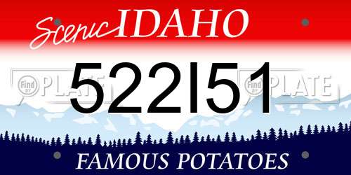 522I51 Idaho License Plate