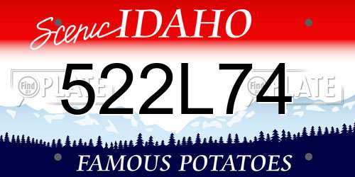 522L74 Idaho License Plate