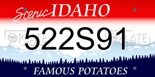 522S91 Idaho License Plate