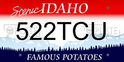 522TCU Idaho License Plate