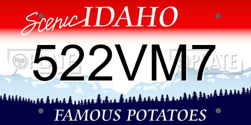 522VM7 Idaho License Plate
